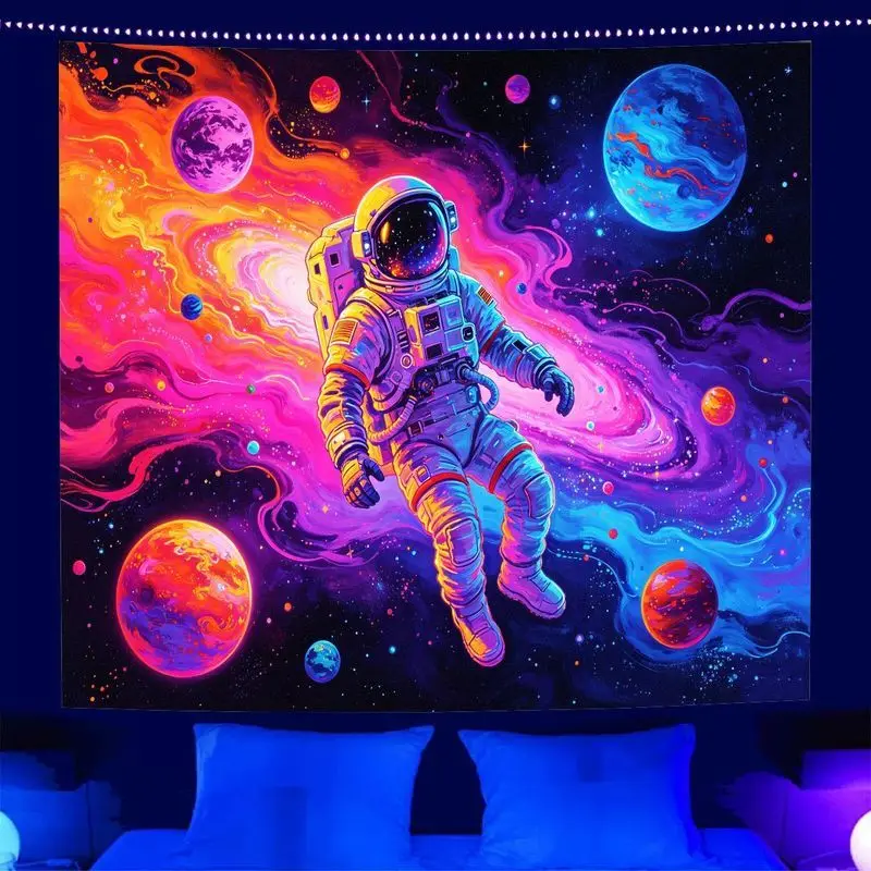 VIKAMA Cyberpunk Neon Angel Girl Tapestry anime Aesthetic Background Wall Cloth E-sports Room Room Decoration Home Decoration