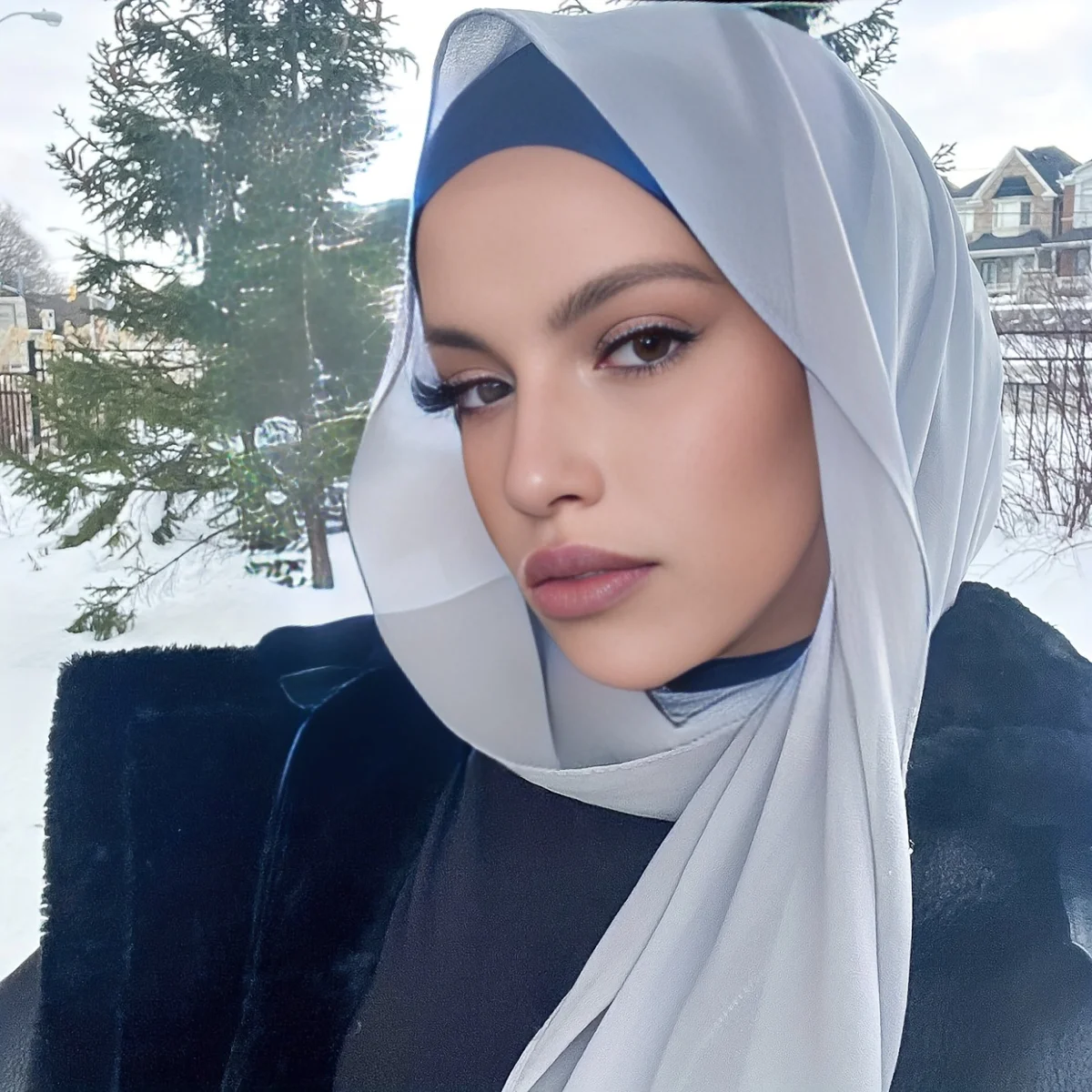 Muslim Plain Hijab Stretchy Premium Chiffon Scarf Soft Material Prayer Shawls Women