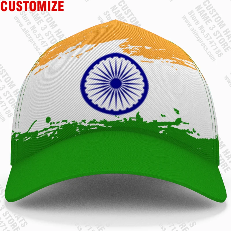 India Baseball Cap 3d Free Custom Made Name Number Team Logo In Fishing Hat Ind Country Travel Hindi Nation Indian Flag Headgear