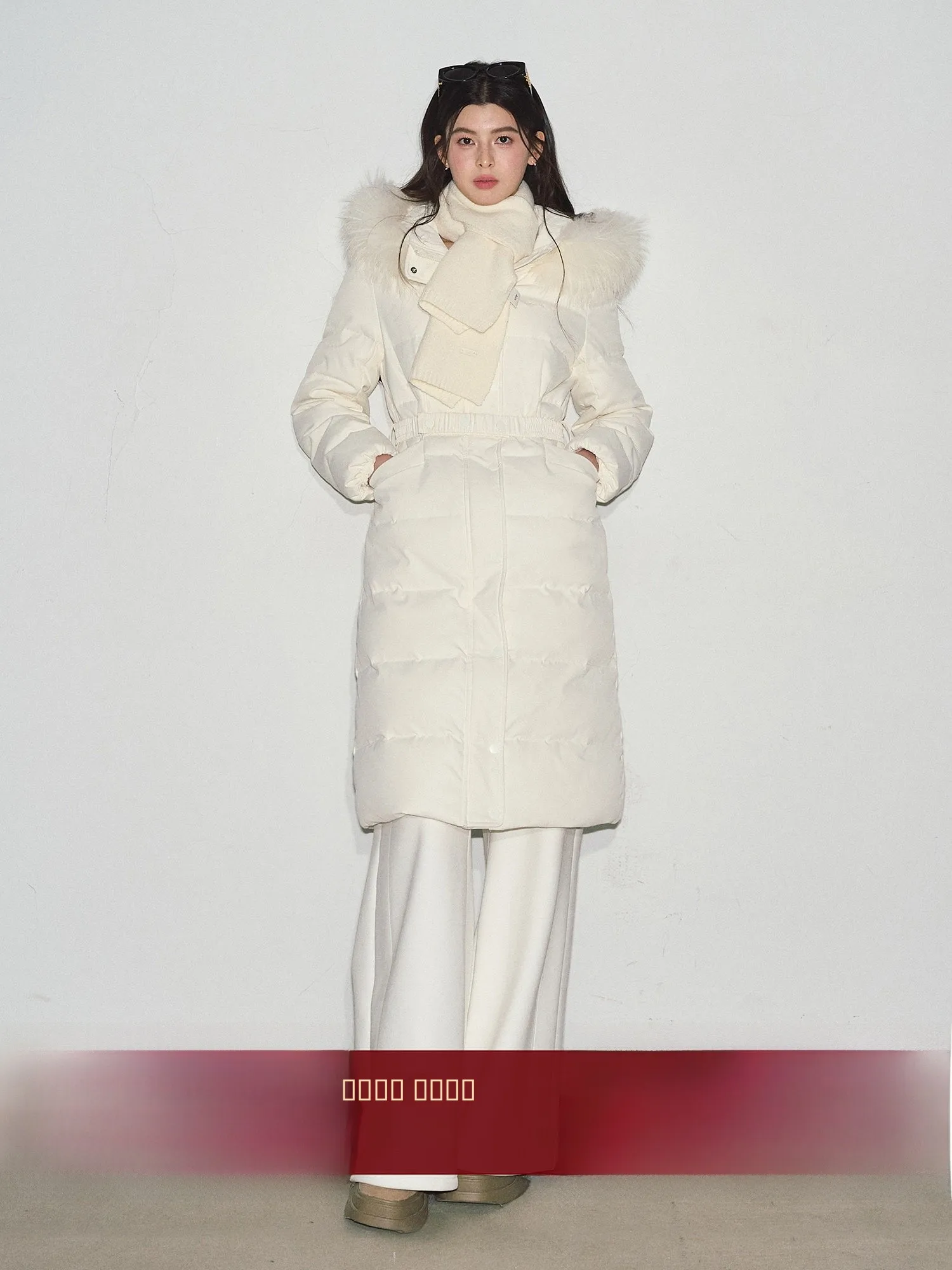 

RECOIN RC Women's Mid-Length White Goose down Jaet Winter Coat Slim-Fit Casual Sle Thiened Long Sve Warm Outerwear
