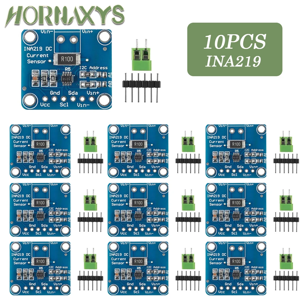 1-10pcs MCU-219 INA219 I2C Zero Drift Bi-directional Current Power Monitoring Sensor Module Sensor Breakout Monitoring Modules