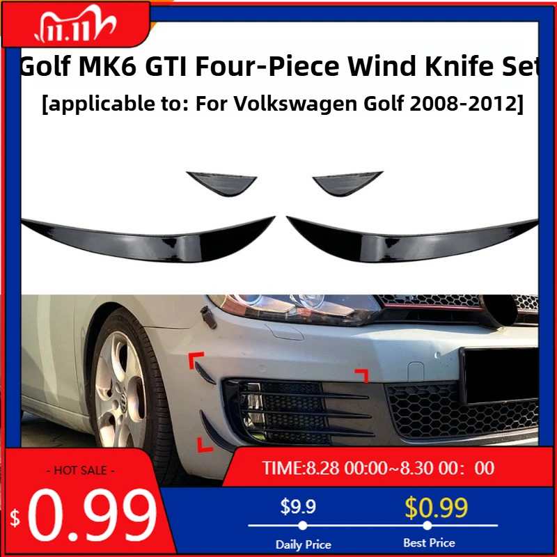 

Горячие украшения для Volkswagen Golf MK6 GTD GTI 2008-2012, передняя ветрозащитная лопасть, автомобильная наклейка, внешняя модификация, аксессуары для интерьера