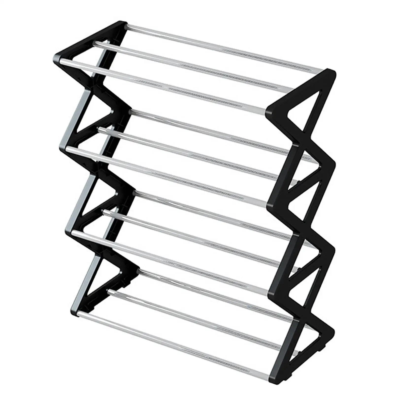 4 Tiers x Shaped Shoe Rack Organizer Open Design Versatile Quick Find Visibility for Entryway Modern Shoe Storage Shelf