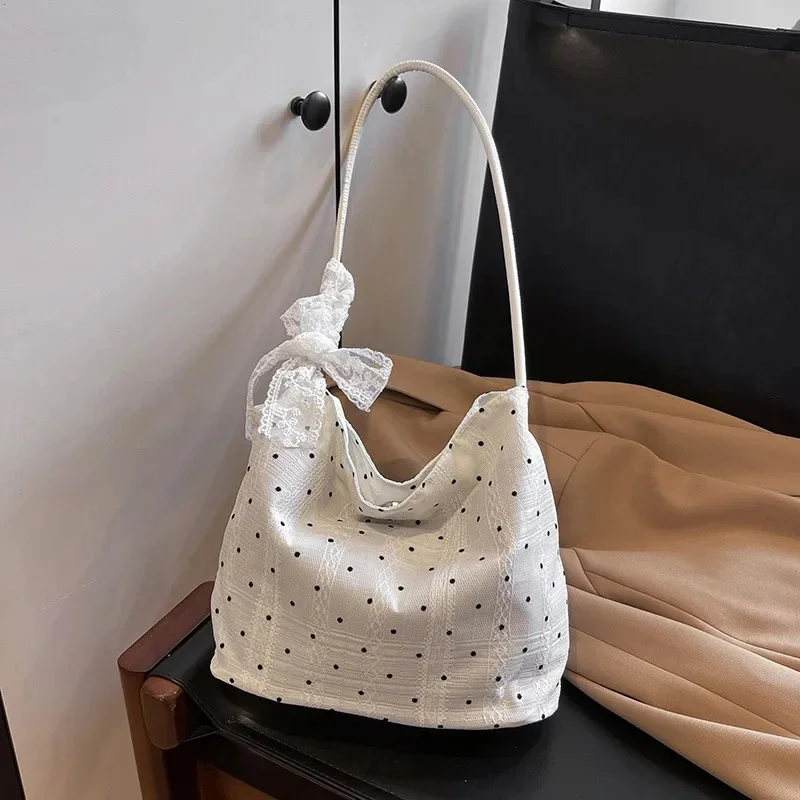 

Mini Shoulder Bag for Girls, Korean and Japanese Fashion Points, Bucket Bag Decorative Silk Scarf Collection, Cute Storage Bag
