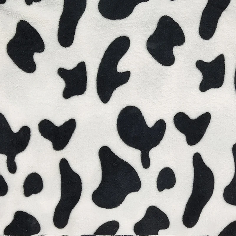 Good Cow Pattern Printed Short Faux Fur Fabric Double Sided  Warm Soft Plush Fabric Sewing Material Diy Home Clothing/Blanket