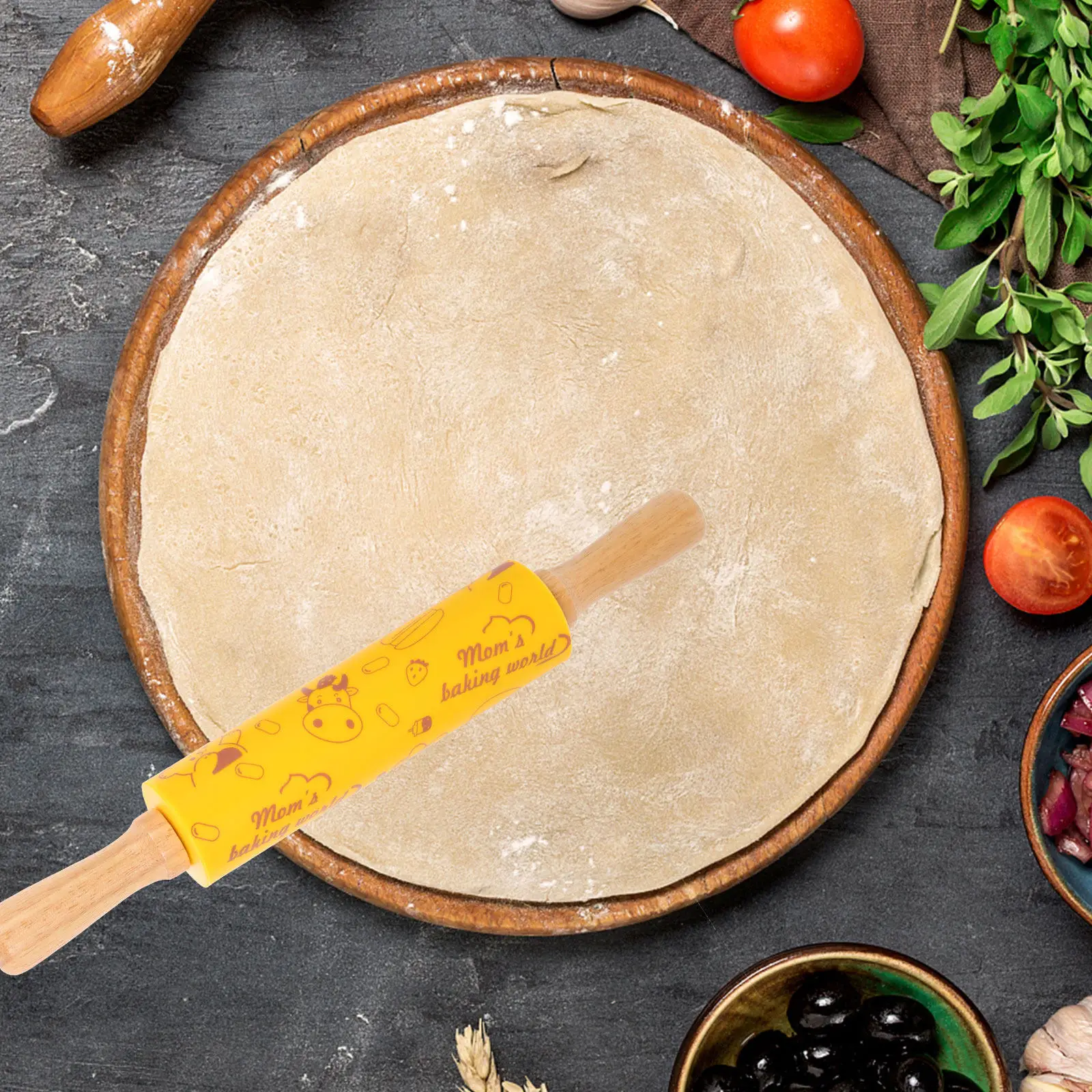 

Тестораскатка с регулируемой толщиной и ручками для хлеба, выпечки, пиццы, печенья – кухонный инструмент