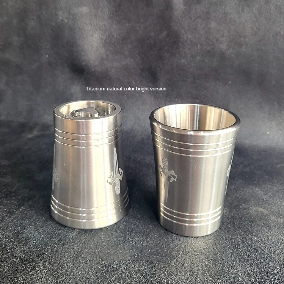 

1PC Titanium Alloy Large Nut Small Wine Glass Outdoor Camping TA2 Pure Titanium Water Cup Solid Material