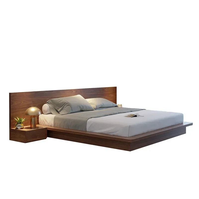 

Japanese-style solid wood bed Oak, black walnut tatami bed Nordic, simple and modern