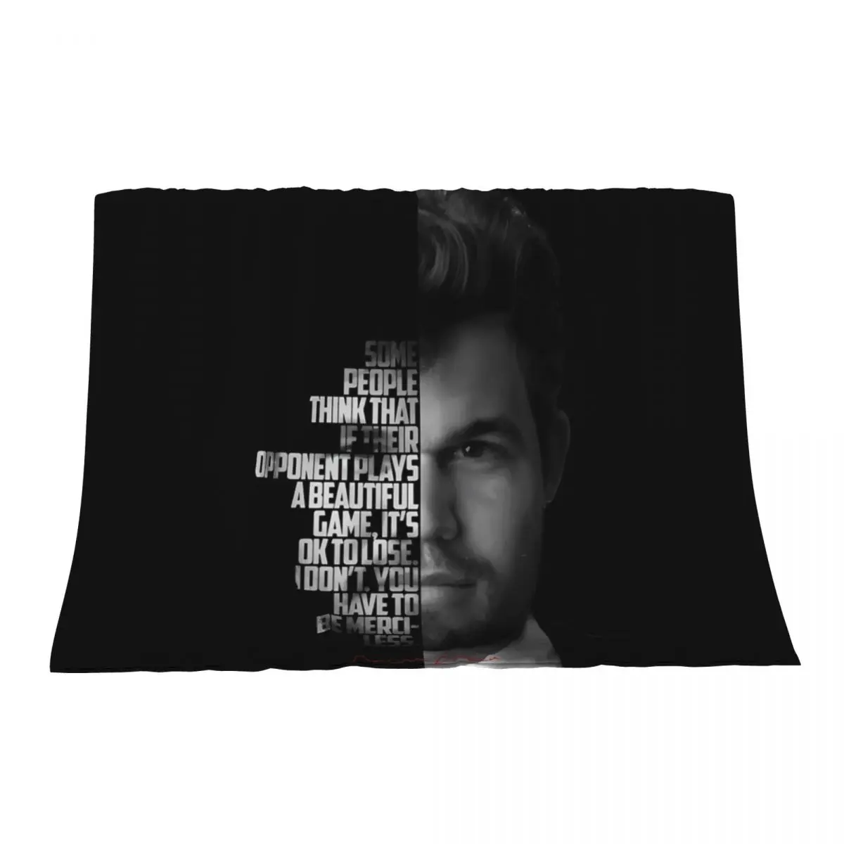 

Black and white Magnus Carlsen quote. Throw Blanket Multi-Purpose Nap Thins Giant Sofa Blankets