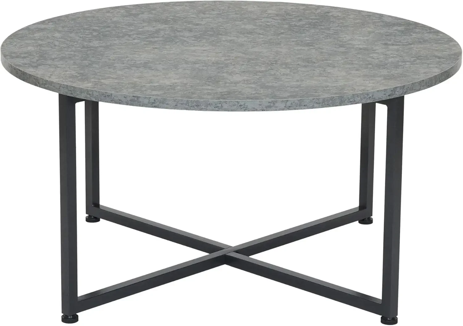 

Household Essentials Round Gray Coffee Table, Grey Slate