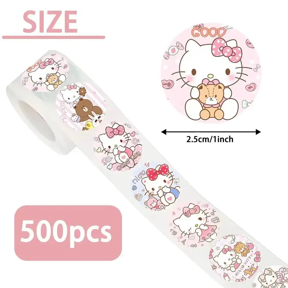 500Pcs Sanrio Kuromi Reward Stickers Motivational Stickers Roll for Kids for School Reward Students Animals Kawaii Stickers