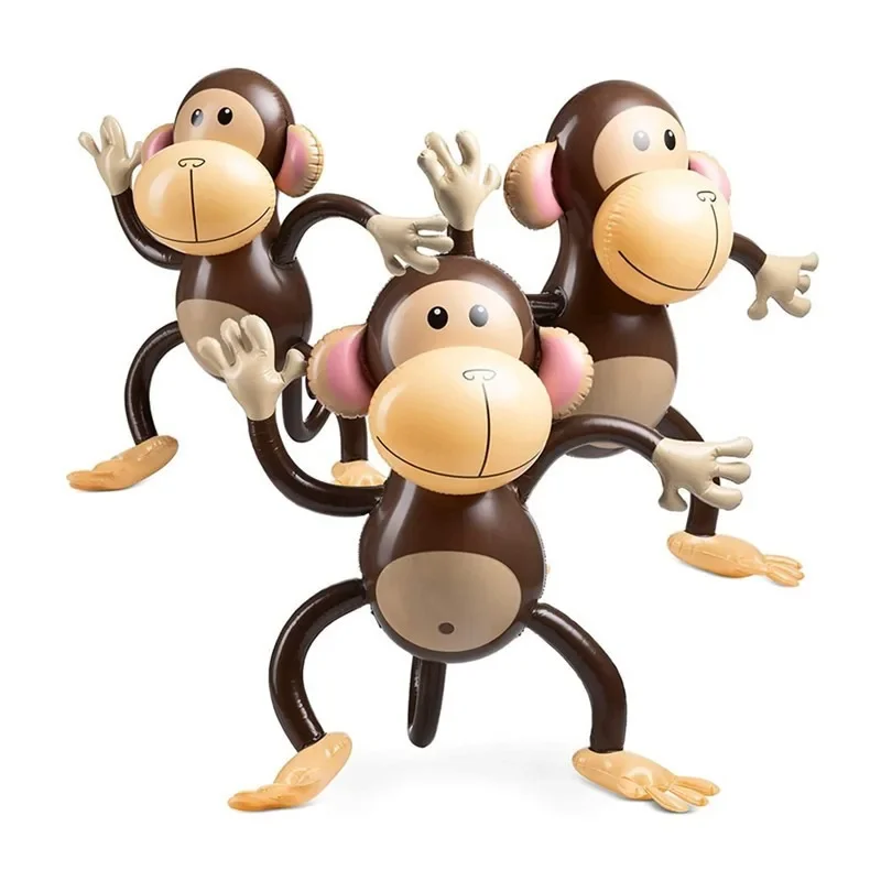 PVC Inflatable Animal Monkey Balloon Dance Monkey Baloon Happy Animal Birthday Party Balon Jungle Safari Birthday Party Decor