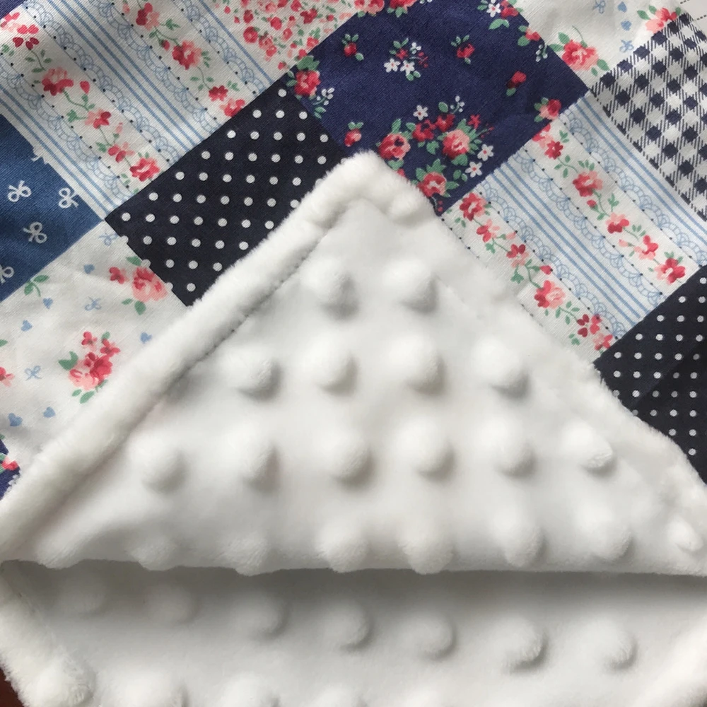 Newborn Photography Props Patchwork Blanket Soft Minky Baby Wrap Quilt Studio Shooting Background Infant Photo Accessories