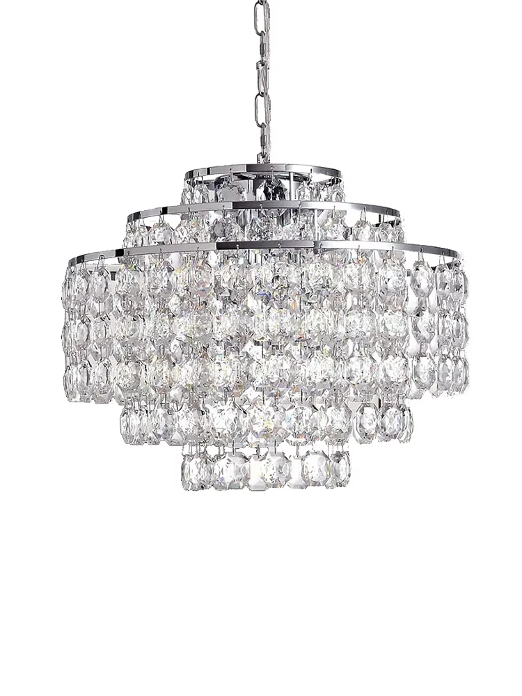 

Sparkling Crystal Chandeliers for Dining Room Decor Art Luminaire Lustre Pendant Lamp American Style Cottage Deco Idea Home Lamp