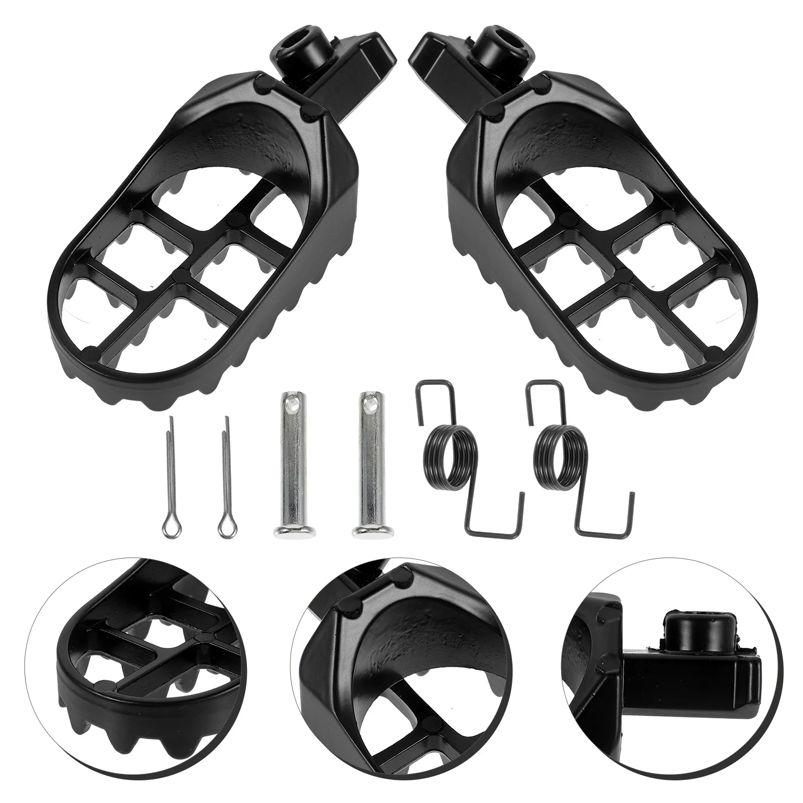 

1 Pair Aluminium Footpegs For Dirt Bike Motorcycle Durable Alloy Footrest, Non-Deform Stable Ride, Motorcycle Part Accessory