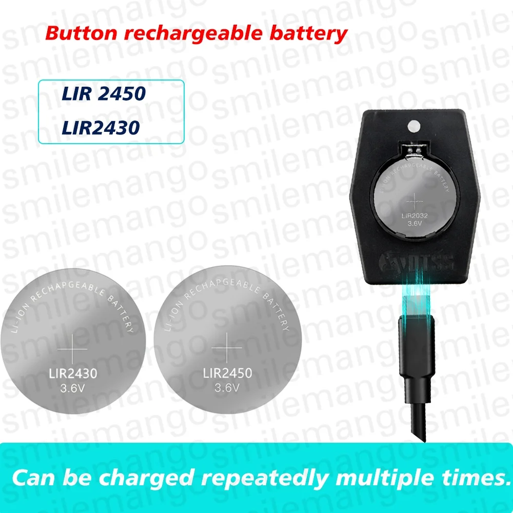 2-10 Uds. Batería recargable LIR2430 LIR2450 CR2430 CR2450 con carga de litio que puede reemplazar las baterías de relojes