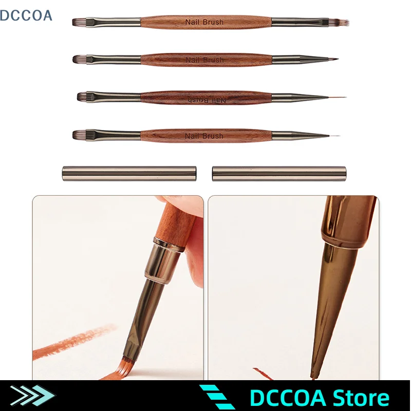 

Double Ended 7/12/13mm Liner Painting Brush Nail Art Flat Round Drawing Flowers DIY Petal Pen Tools Glue Phototherapy Pen