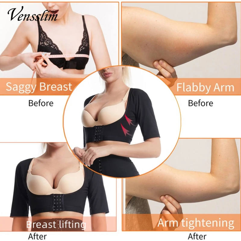 Upper Arm Shapers Compression Long Sleeves Women Arms Sauna Shapewear Shoulder Breast Support Push Up Fat Burner Sweat Corset