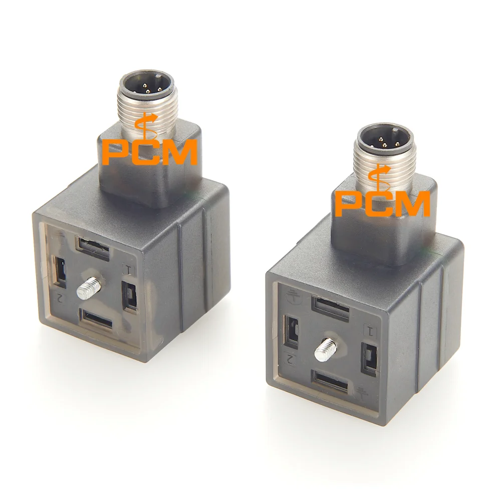 M12 A Code to DIN 43650 Solenoid Valve Connector Compatible Hirschmann VAD 3C-4-1-M12-5 46568 Industrial Valve Cable
