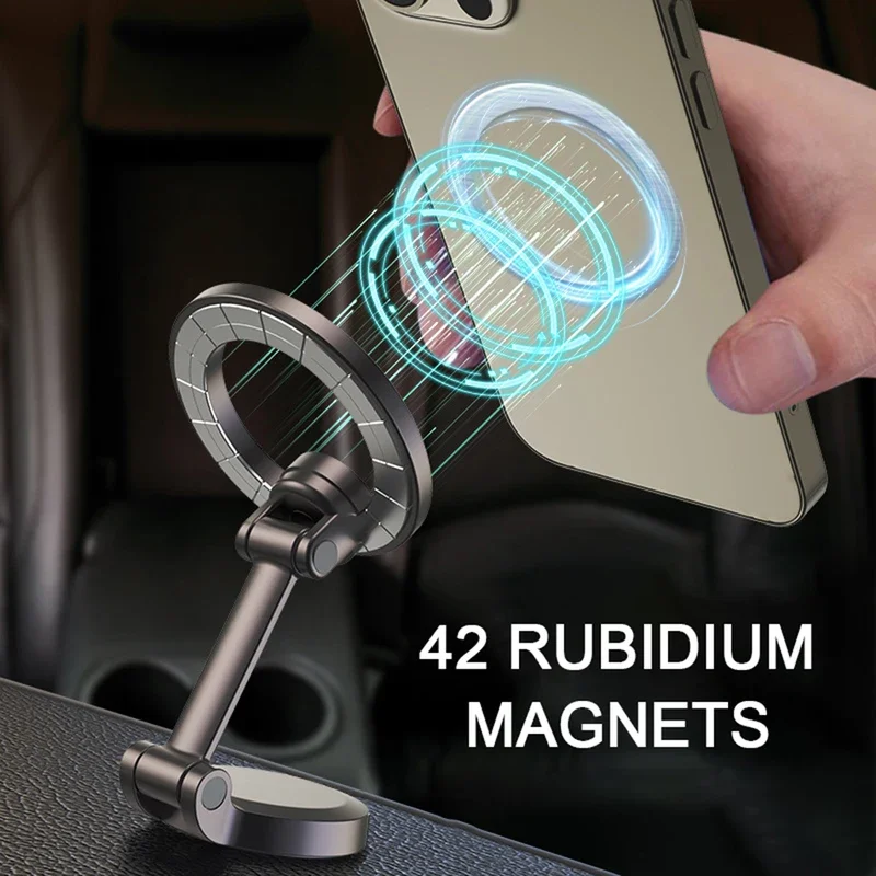 New Ultra Magnetic Tabletop Fixation Phone Holder,Universal Rotatable Alloy Smartphone Stand ,Anti-Shake Holder