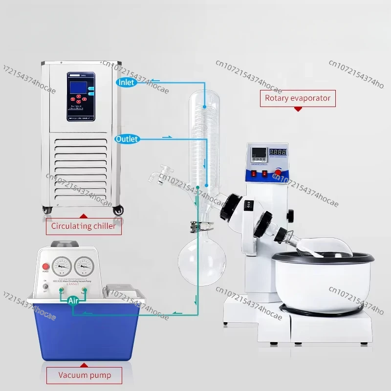 2L laboratory certified 20-120rpm battery lift rotary evaporator