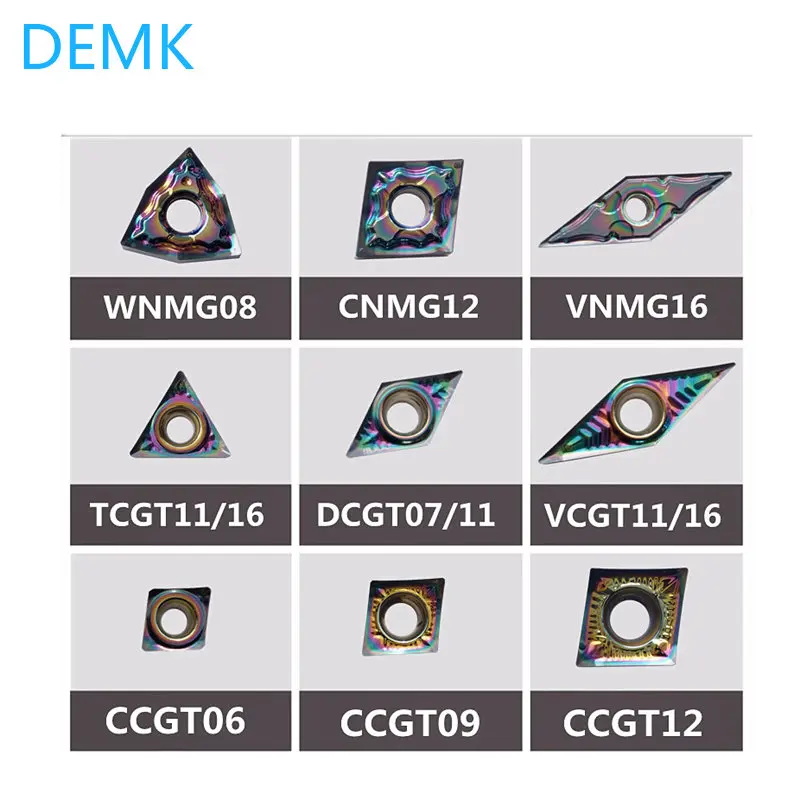 VCGT160402 VCGT110302 DCGT11T302 CCGT060202 TCGT WNMG CNMG VNMG DLC colorful aluminum coating with high wear-resistant finish