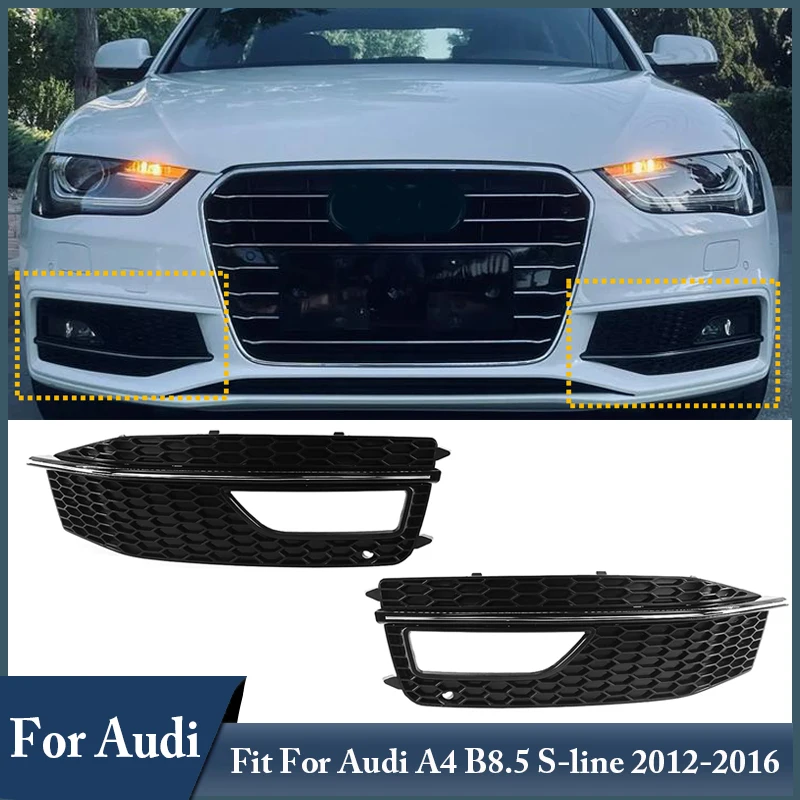 Left, Right Car Front Fog Light Modified Outer Frame Fit For Audi A4 B8.5 S-line 2012 2013 2014 2015 2016 #8K0807681, 8K0807682