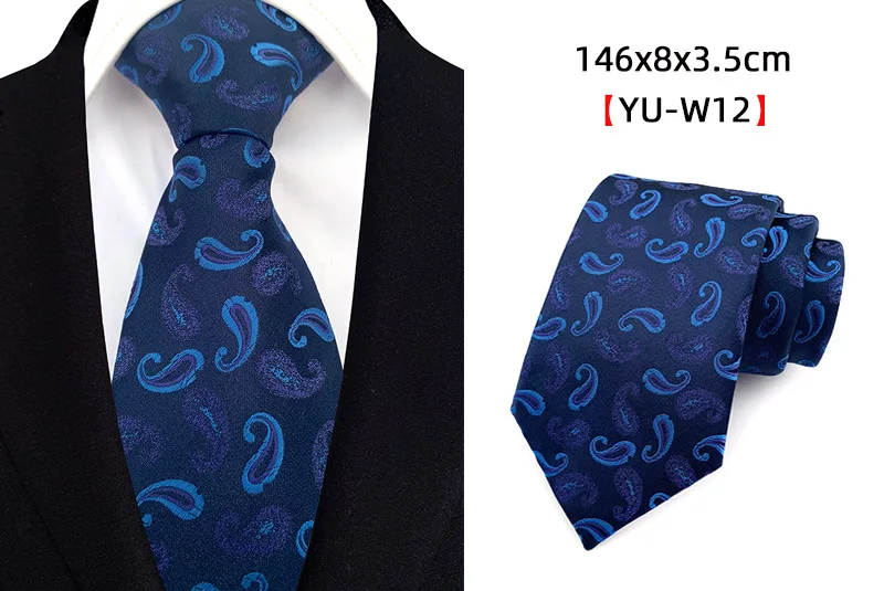 New Style 8cm Ties for Men Silk Paisley Flower Necktie for Business Office Gift Accessory Men's High-Quality Neck Tie