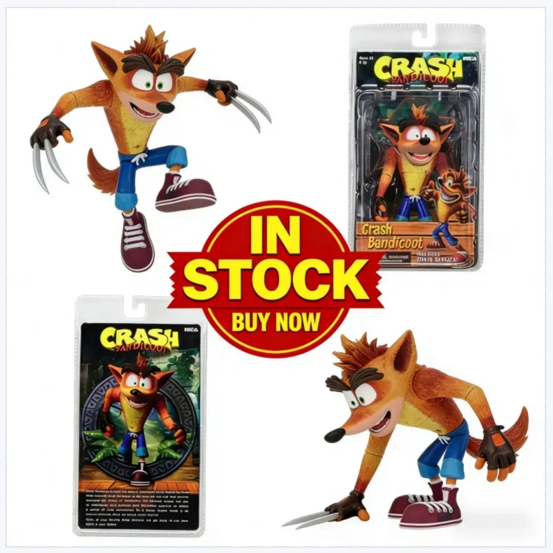 

В наличии: Фигурка NECA Game Crash Bandicoot Sane Trilogy, модель игрушки, украшение для книжной полки, подарок на день рождения для друзей.