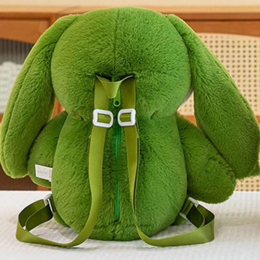 Cute Soft Rabbit Plush Backpack Cartoon Casual Rabbit Plush Toy Large Capacity Creative Cartoon Animal Backpack Girl