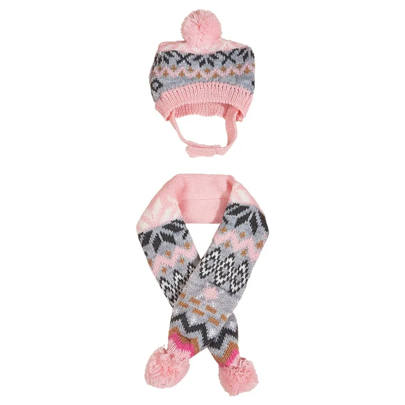 2024 New style cute warm multicolor pet scarf dog christmas dog neck scarf knit dog hats set