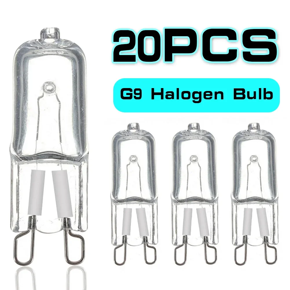 20pcs G9 Halogen Bulbs 20W 25W 40W 60W Bi-Pin Lights Chandeliers High Quality Warm White Crystal Lamp