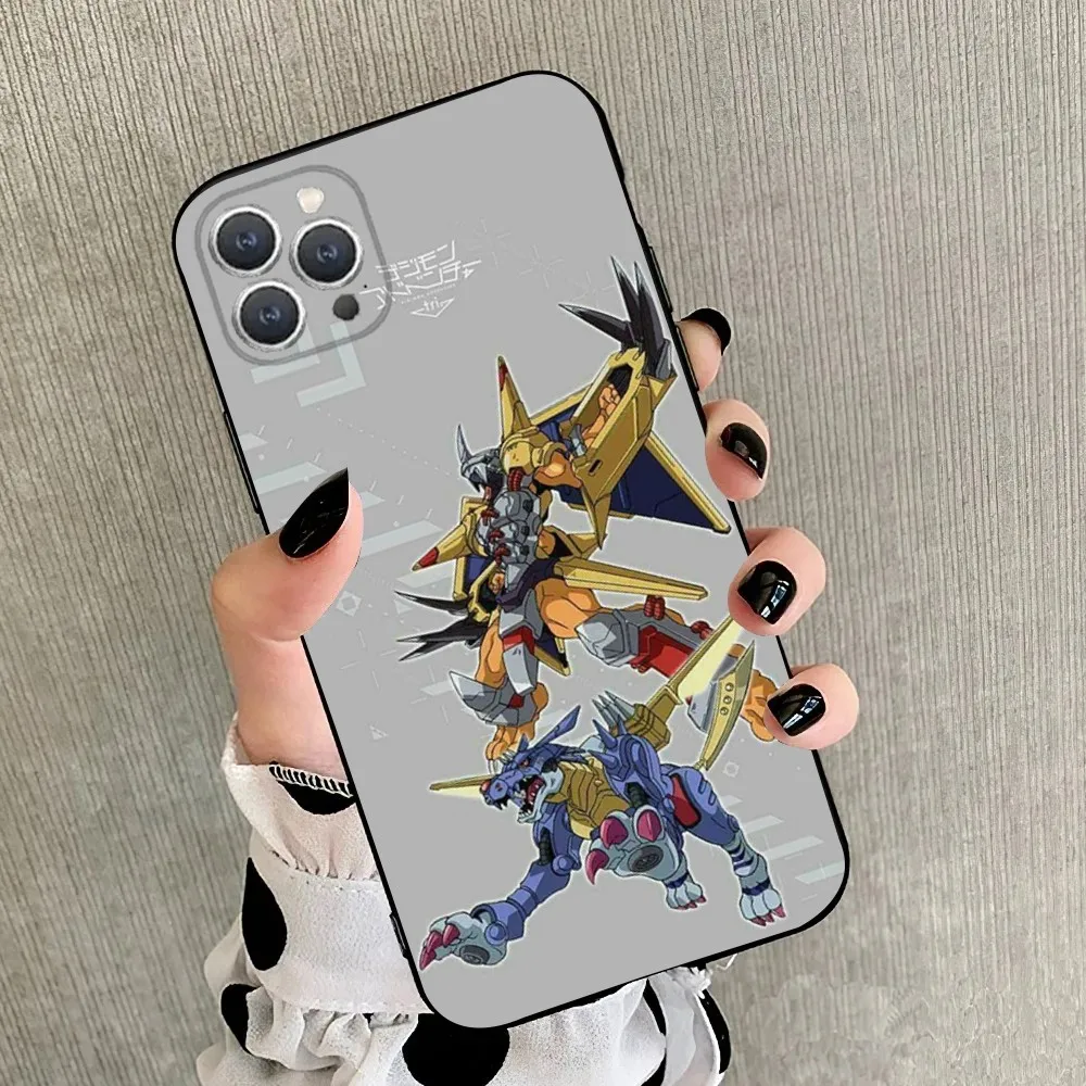 Anime D-Digimon Adventure  Phone Case For iPhone 15,14,13,12,11,Plus,Pro Max,XS,X,XR,SE,Mini,8,7 Soft Silicone Black Cover