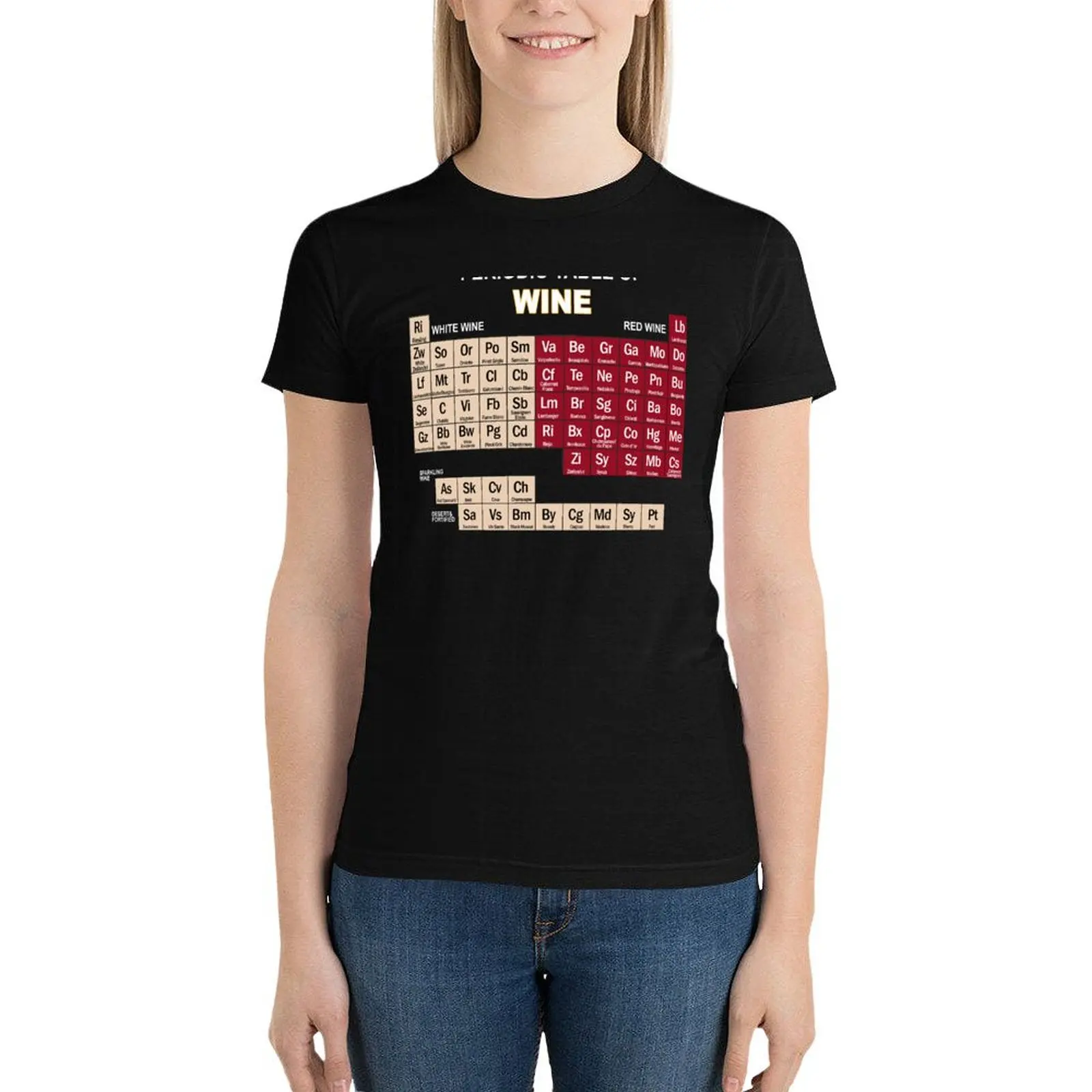 

Funny Wine Shirts-Periodic Table of Elements Tee Gifts T-Shirt graphics vintage clothes t-shirts for Women cotton