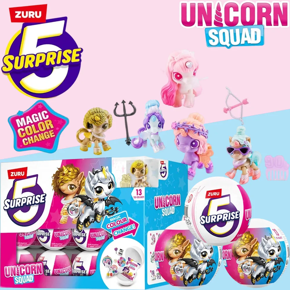 

Zuru 5 Surprise Mini Brands: Серия «Единорог» — Загадочная коробка-сюрприз, украшение для кукольного домика, миниатюрная игрушка для распаковки
