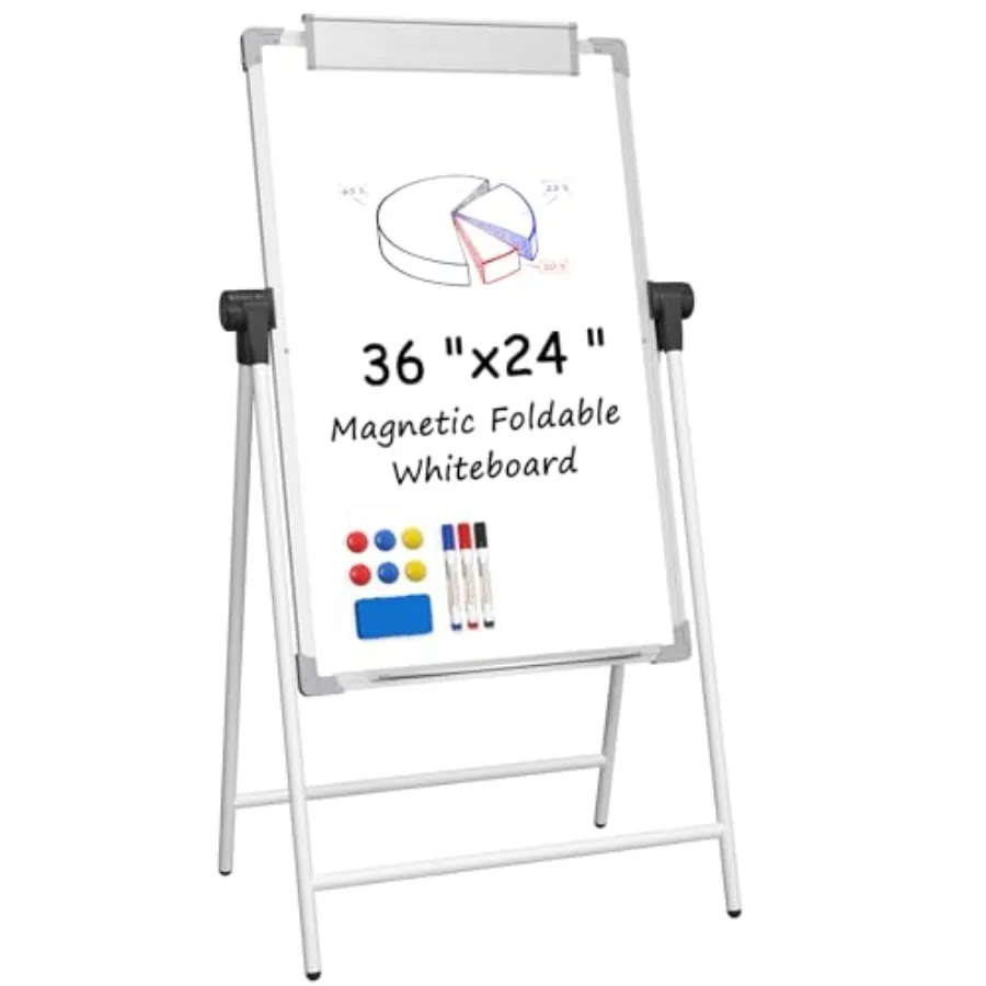 

Двусторонняя белая доска для записей с подставкой, 36 x 24 дюйма, большая, с регулируемой высотой, рама из алюминиевого сплава, портативная