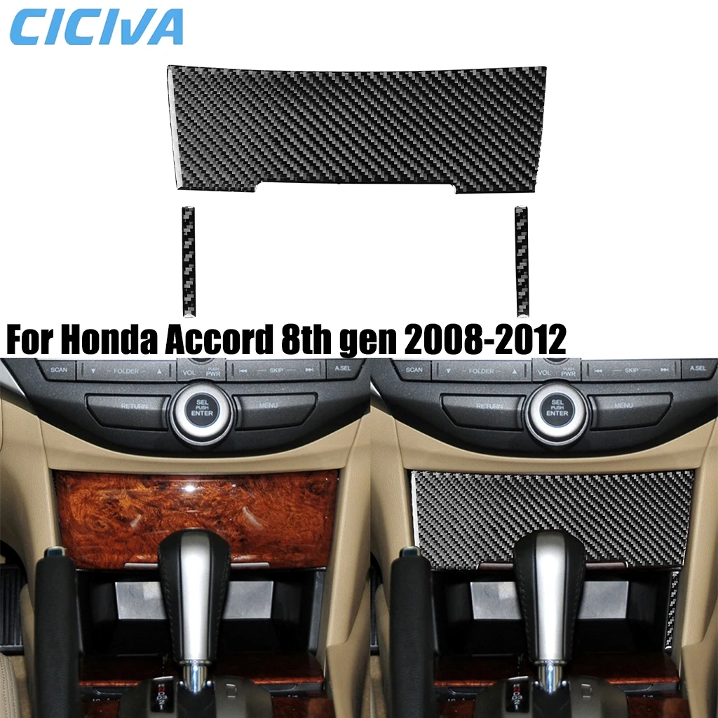 

For Honda Accord 8th Gen 2008-2012 Carbon Fiber Center Control Storage Panel Car Accessories Interior Cover Sticker Auto Trim