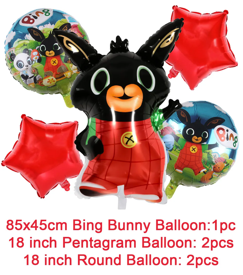 Black Bunny Wearing Biing Red Suspenders Birthday Party Decoration Supplies Disposable Cutlery Balloon Background Baby Shower