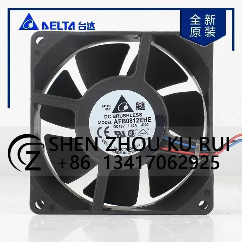 

Delta 5V 24V 48V DC 12V 1.40A AC EC 8038 80X80X38MM 8CM 3-wire Violence Inverter Ball Bearing Axial Flow AFB0812EHE Cooling Fan