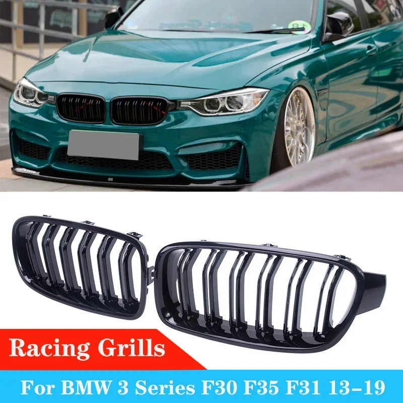 

Gloss Black Car Front Kidney Grill Grille Racing Grills Double Slat Grille Auto Grilles For BMW 3 Series F30 F31 F35 2013-2019