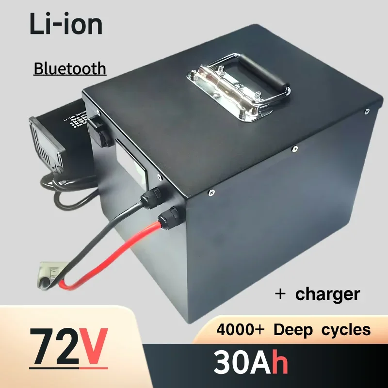 72V Lithium Ion Battery 35AH-150AH with 100A BMS for 7000W-1000W Electric Bike Tricycle Forklift Motorcycle AGV Includes +10A Ch