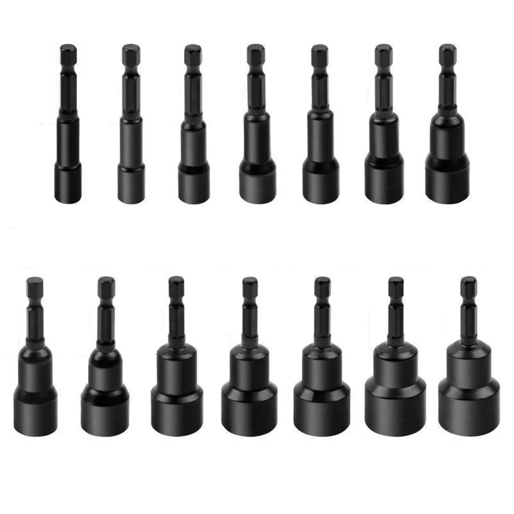 Hoogwaardig Chroom Vanadium Staal Gemagnetiseerde Moer Schroevendraaier 1/4 Inbussleutel 619Mm Lengte Diepe Socket Adapter