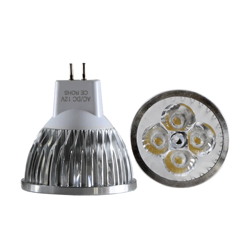 lamba mr16 led spotlight 4w 3000k 6000k ac dc 12v 24v super brilhante casa bulbo do teto local sob a luz do armario lampada de aluminio 5x 01