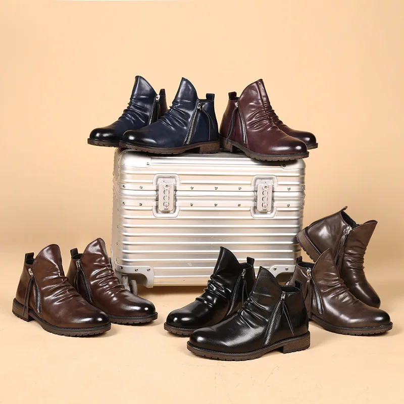 Chelsea Boots Men Ankle Boots Men Shoes Leather Boots Men Zapatos De Hombre De Vestir Formal Botas Hombre Chaussure Homme Sapat