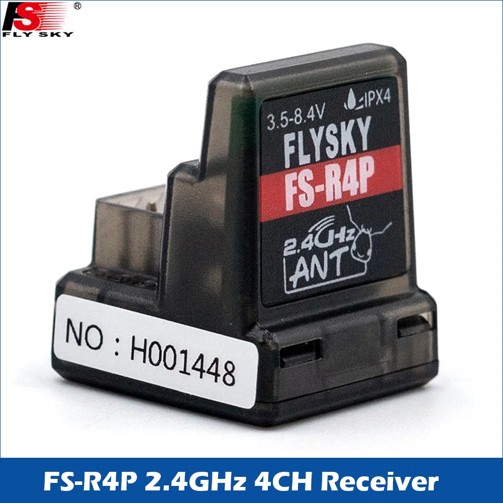 Flysky 2.4G 4CH Receiver FS-R4P 3.5-8.4V Built-in Single Antenna for RC Car Truck Model Transmitter Remote Controller