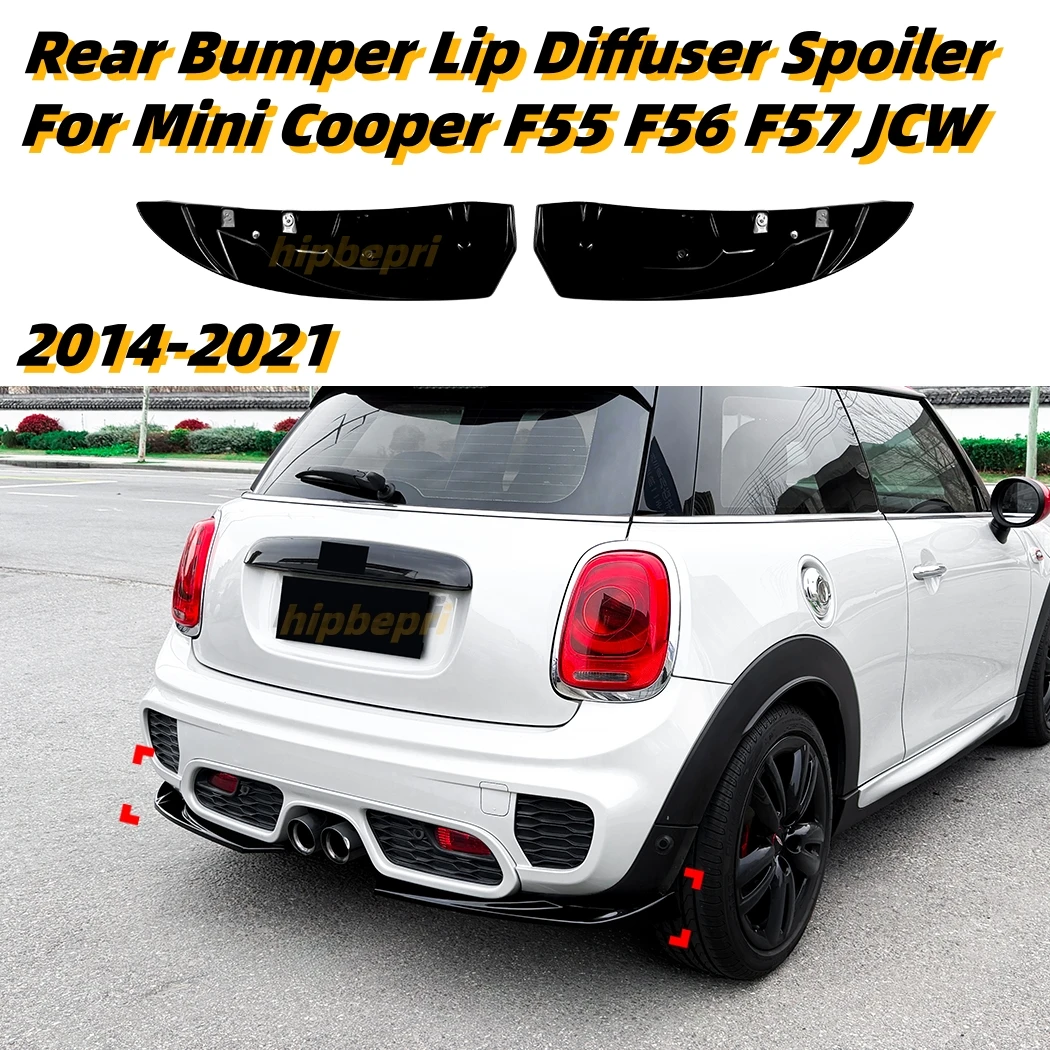 

Car Rear Bumper Lip Diffuser Spoiler For Mini Cooper F55 F56 F57 JCW 2014-2021 Glossy Black Rear Bumper Splitter Protector
