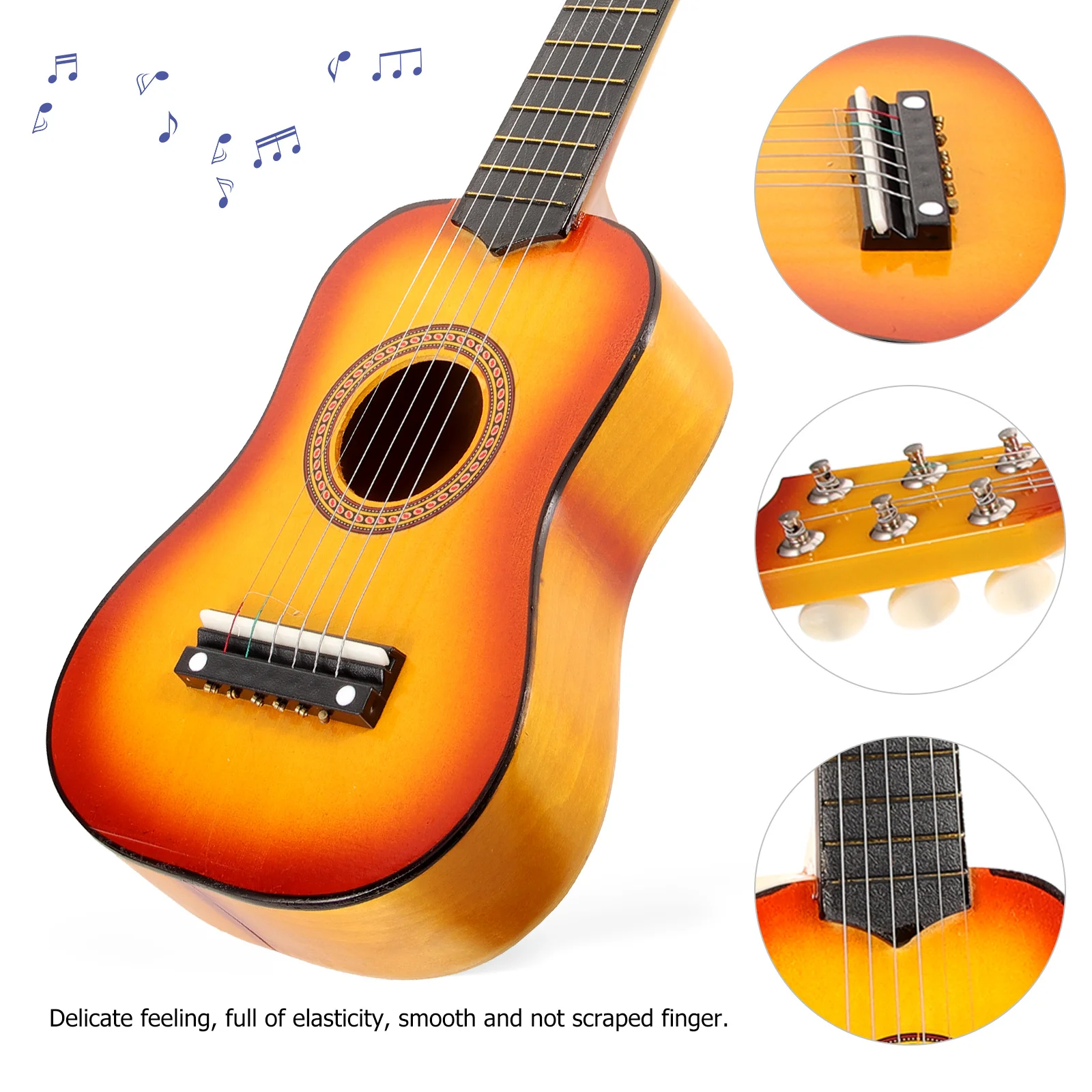 

Children Guitar 21 Inch Portable Kids Boys Musical Instrument Toddler Beginner Acoustic Wood Toy Guitars Low String Action
