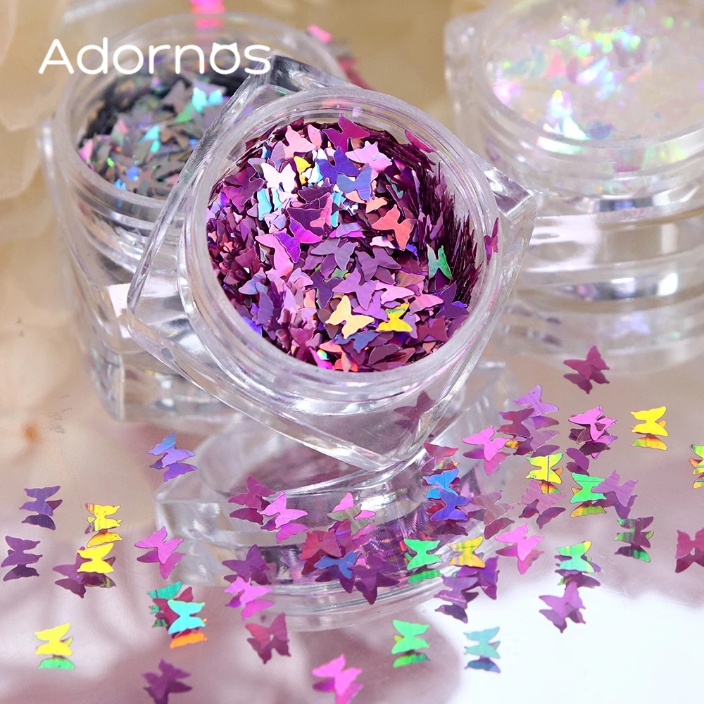 6Box Laser Butterfly Sequins For Epoxy Resin Mold Filling Holographic Charms Glitter Flakes DIY Nail Art Decor Jewelry Making