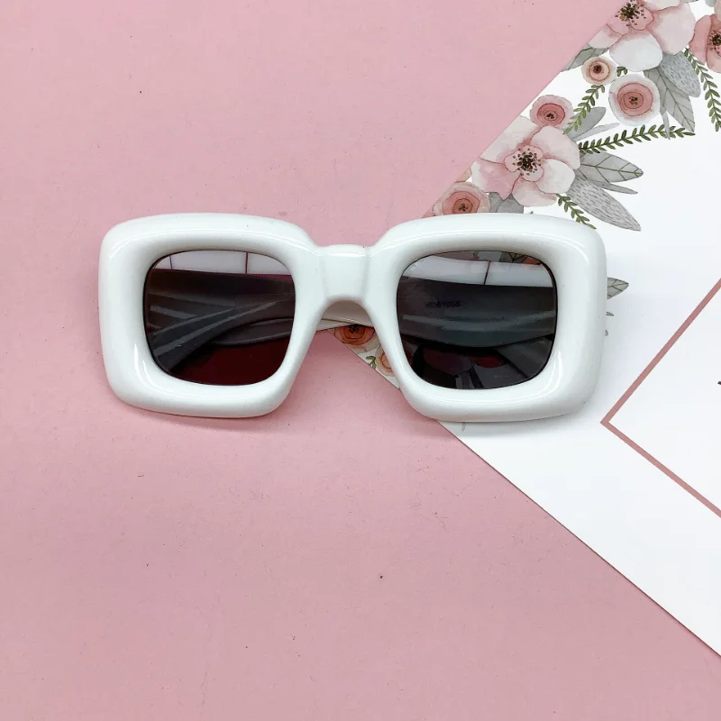 Candy Color Square Kids Y2k Eyeglasses Fashion Anti-blue Light Inflatable Thick Computer Glasses Frame Boys Girls Retro Shades