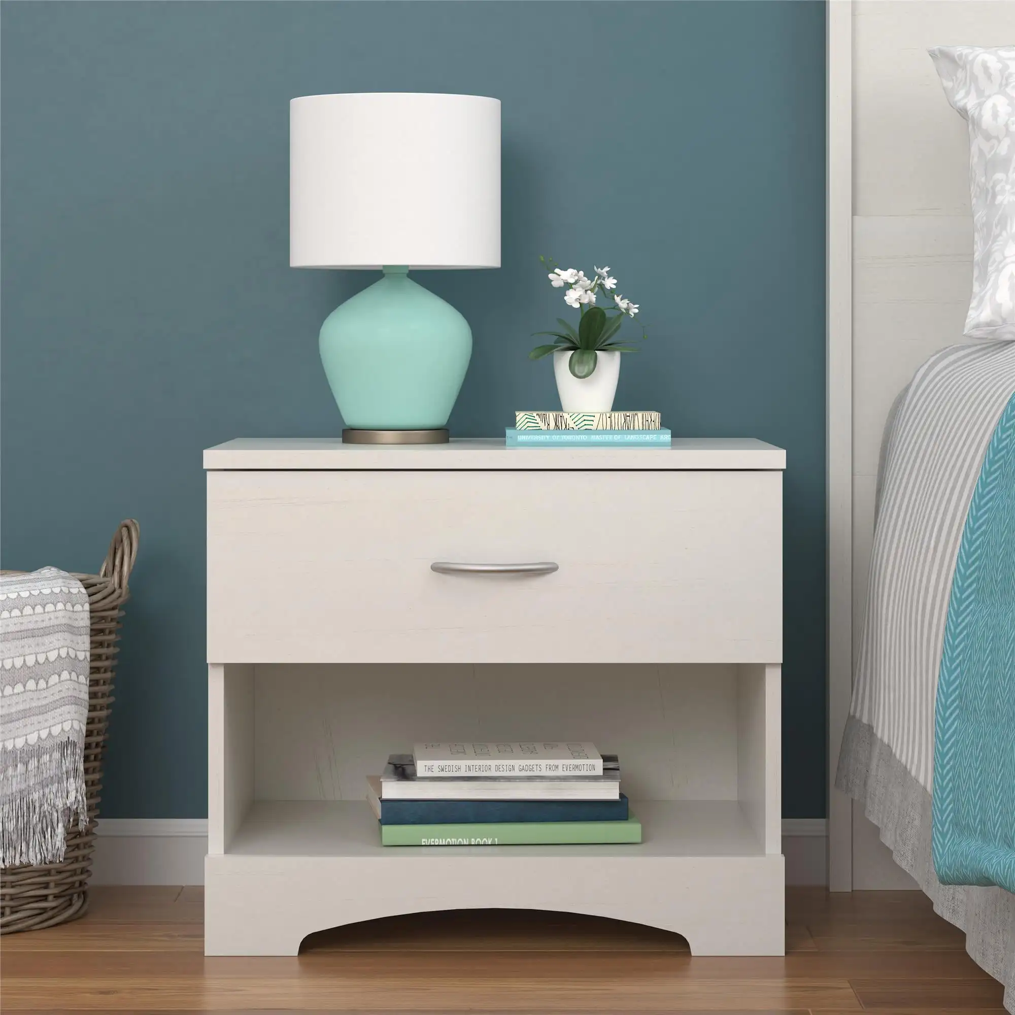 

Crescent Point Nightstand, Ivory